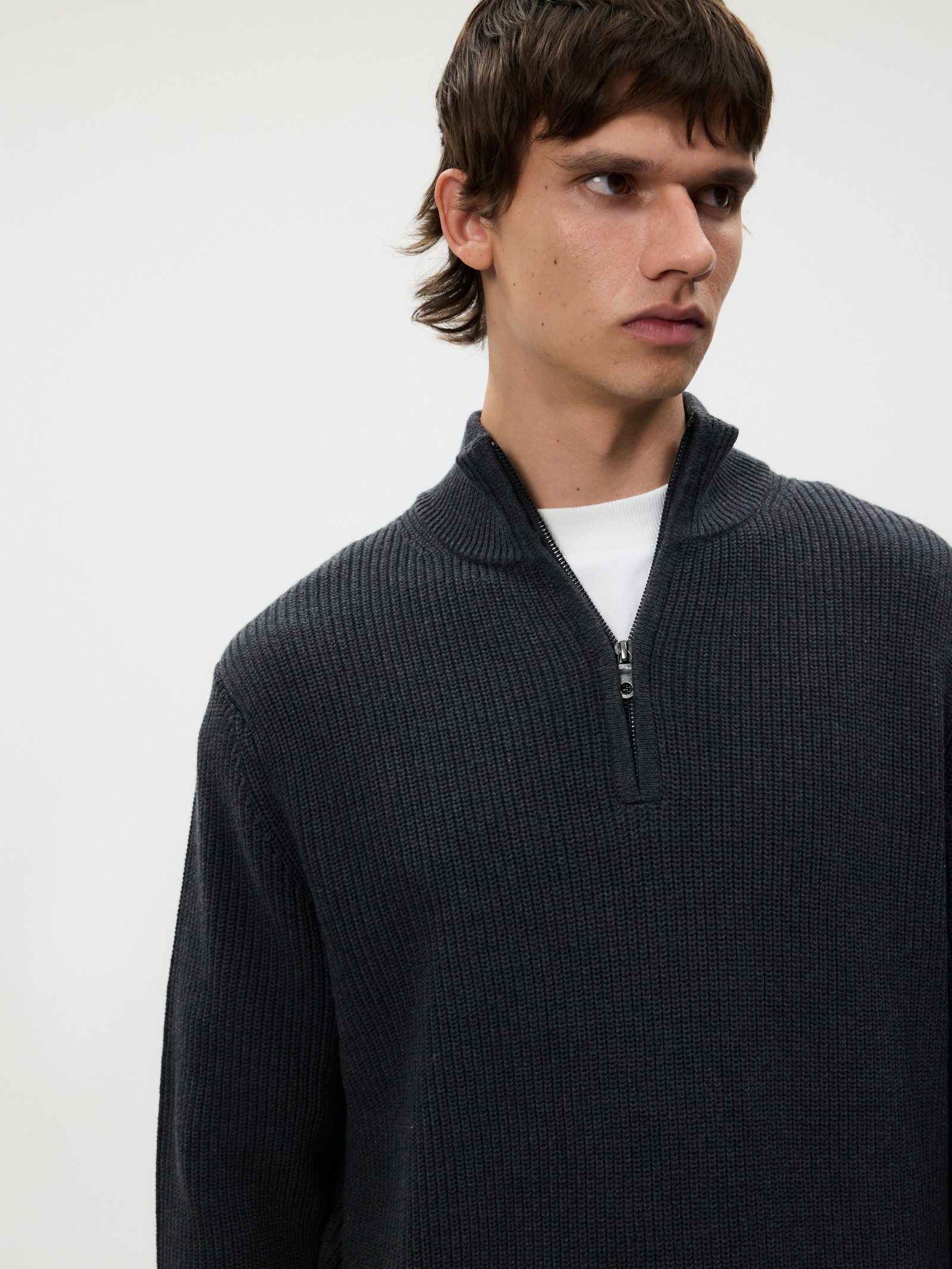 Rib Quarter Zip Sweater